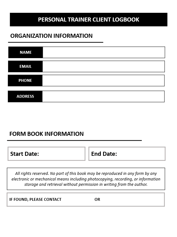 Personal Trainer Consultation Form 